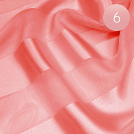 6PCS - Sheer Satin Striped Lightweight Scarf