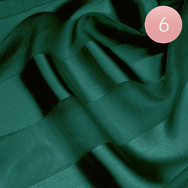 6PCS - Sheer Satin Striped Lightweight Scarf