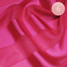6PCS - Sheer Satin Striped Lightweight Scarf