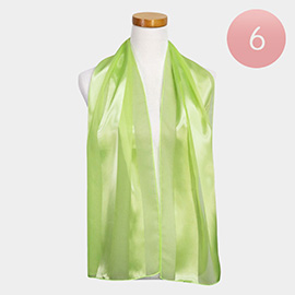 6PCS - Sheer Satin Striped Lightweight Scarf