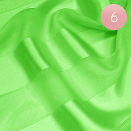 6PCS - Sheer Satin Striped Lightweight Scarf