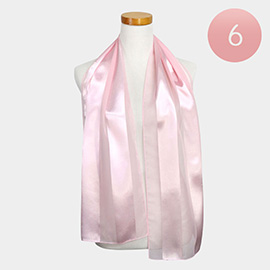 6PCS - Sheer Satin Striped Lightweight Scarf