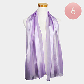 6PCS - Sheer Satin Striped Lightweight Scarf