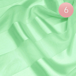 6PCS - Sheer Satin Striped Lightweight Scarf