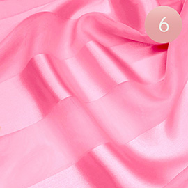 6PCS - Sheer Satin Striped Lightweight Scarf