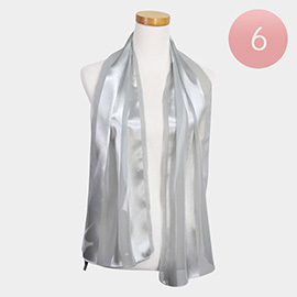 6PCS - Sheer Satin Striped Lightweight Scarf