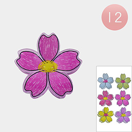 12PCS - Hand-Drawn Look Flower Hair Claw Clips