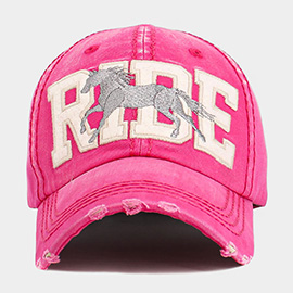 RIDE Message Western Horse Embroidered Vintage Baseball Cap