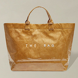 THE BAG Message Print Paper Transparent Paper Top Handle Tote Bag