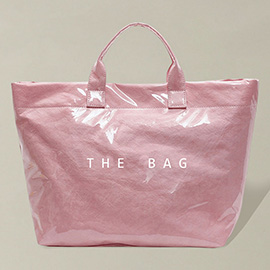 THE BAG Message Print Paper Transparent Paper Top Handle Tote Bag