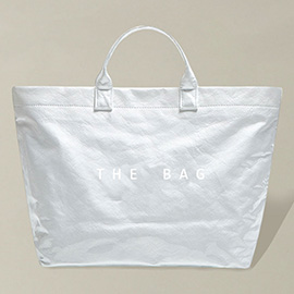 THE BAG Message Print Paper Transparent Paper Top Handle Tote Bag