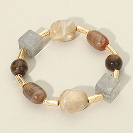 Chunky Multi Resin Beaded Stretch Bracelet