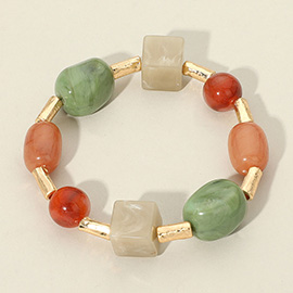 Chunky Multi Resin Beaded Stretch Bracelet