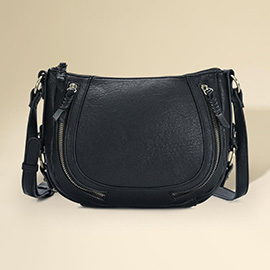 Faux Leather Compact Crossbody Bag