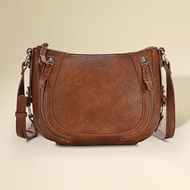 Faux Leather Compact Crossbody Bag