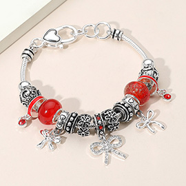 Bow Charm Multi Bead Bracelet
