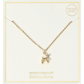 18K Gold Dipped Balloon Dog Pendant Necklace