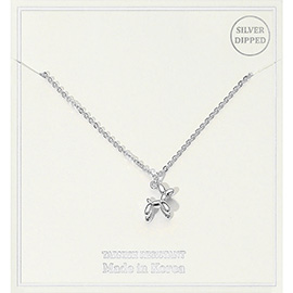Silver Dipped Balloon Dog Pendant Necklace