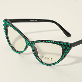 Bubbly Crystal Cat Eye Optical Glasses