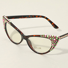 Bubbly Crystal Cat Eye Optical Glasses