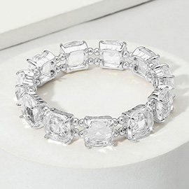 Cushion Square Stone Stretch Evening Bracelet