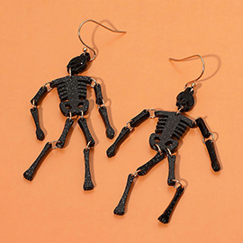 Glittered Resin Halloween Skeleton Dangle Earrings