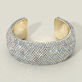 Wide Rhinestone Statement Evening Cuff Bracelet
