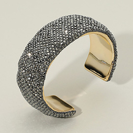 Wide Rhinestone Statement Evening Cuff Bracelet