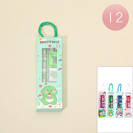 12 SET OF 6 - Kids Cartoon Stationery Set