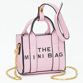 THE MINI BAG Message Pointed Faux Leather Bag Charm / Mini Bag / Crossbody Bag