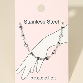 Stainless Steel Heart Link Chain Bracelet