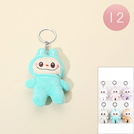 12PCS - Plush Bunny Monster Doll Keychains / Bag Charms