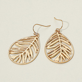Leaf Cutout Dangle Earrings