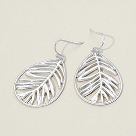 Leaf Cutout Dangle Earrings