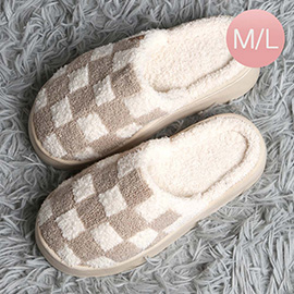 Checkered Soft Home Indoor Floor Platform Slippers