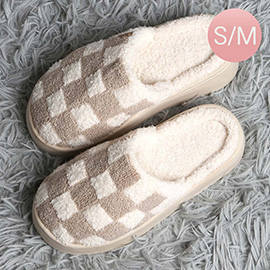 Checkered Soft Home Indoor Floor Platform Slippers