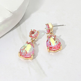 Teardrop Stone Cluster Dangle Earrings