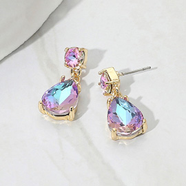 Teardrop Stone Cluster Dangle Earrings