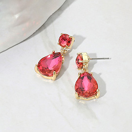 Teardrop Stone Cluster Dangle Earrings