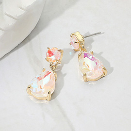 Teardrop Stone Cluster Dangle Earrings
