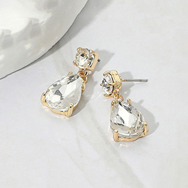 Teardrop Stone Cluster Dangle Earrings