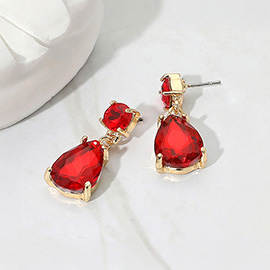 Teardrop Stone Cluster Dangle Earrings