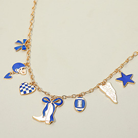 Game Day Football Theme Charm Station Necklace