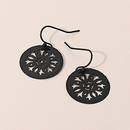 Metal Snowflake Cutout Dangle Earrings
