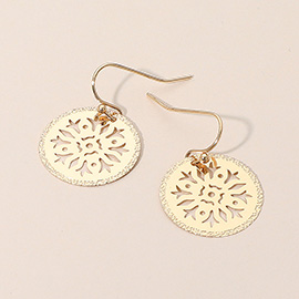 Metal Snowflake Cutout Dangle Earrings