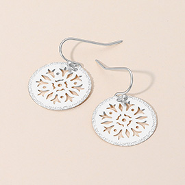 Metal Snowflake Cutout Dangle Earrings
