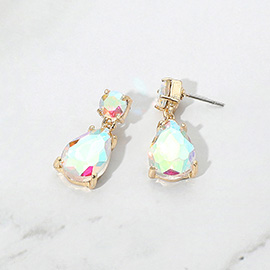 Teardrop Stone Cluster Dangle Earrings