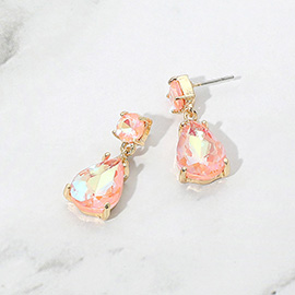 Teardrop Stone Cluster Dangle Earrings