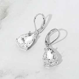 Teardrop Glass Stone Drop Dangle Earrings