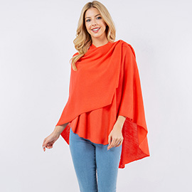 Elegant Solid Drape Wrap Poncho
